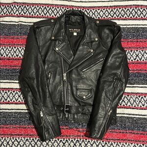 Wilson Classic Black Leather Biker Jacket